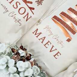 Santa Sack Copper Natural Personalised With Snowflake, Tree Or Bauble Print, Christmas Bag Personalized, Xmas Gift For Him Her, Custom Decor - thumbnail 4