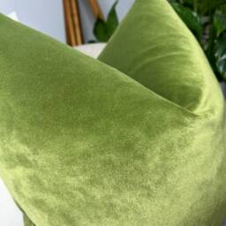 Green Cushion Cover, Pillow Cotton - Velvet Fabric, Plain Double Sided Farmhouse Countryside Home Decor, High Quality - thumbnail 2