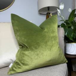 Green Cushion Cover, Pillow Cotton - Velvet Fabric, Plain Double Sided Farmhouse Countryside Home Decor, High Quality - thumbnail 1