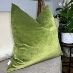 Green Cushion Cover, Pillow Cotton - Velvet Fabric, Plain Double Sided Farmhouse Countryside Home Decor, High Quality - thumbnail 4
