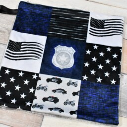 Police Lovey - Mini Blanket Cop Law Enforcement Baby Gift Security Minky - thumbnail 2