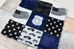 Police Lovey - Mini Blanket Cop Law Enforcement Baby Gift Security Minky - thumbnail 1