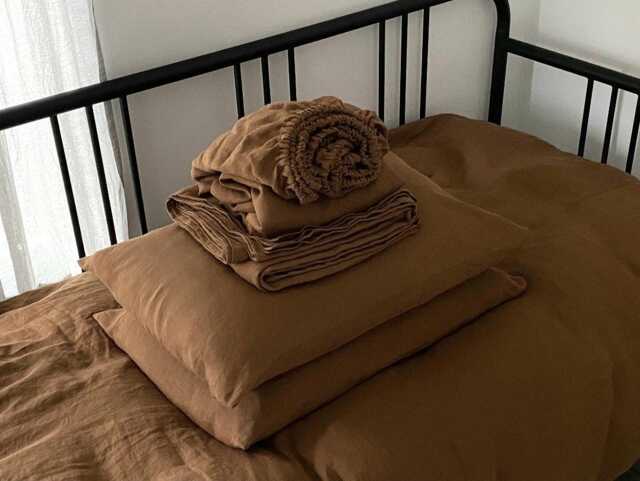 100% Hemp Sheet Set, Cinnamon Color, 4-Piece Bedding, Includes Pillowcases - image 1