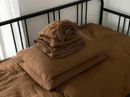 100% Hemp Sheet Set, Cinnamon Color, 4-Piece Bedding, Includes Pillowcases