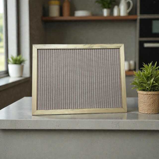 Ticking Fabric Pin Memo Notice Cork Board Choice Of Size & Fabric Free UK Delivery Custom Made - image 1