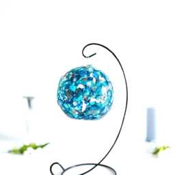 Abstract Under The Sea Blue Glass Candle Holder, Hand Painted, Home Decor - thumbnail 2
