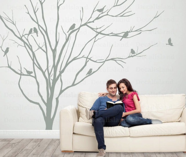 Realistic Winter Tree With Birds Wall Decal Headboard Home Decor Stick On Art By Decalisland - Sd 051 - image 1