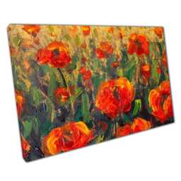 Vibrant Poppy Oil Painting Canvas Wall Art For Home Office Decor Textured Beauty - thumbnail 1