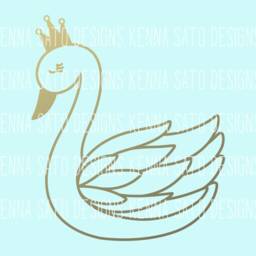 Swan Wall Decals - Nursery Decals, Decor, Animal Kids Room Crown Stickers, Baby Room, Art - thumbnail 3