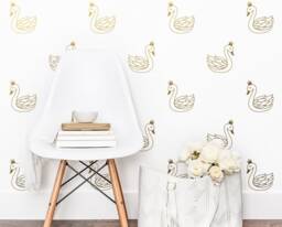 Swan Wall Decals - Nursery Decals, Decor, Animal Kids Room Crown Stickers, Baby Room, Art - thumbnail 1