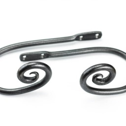 Forged Iron Scroll Curtain Tie Backs - Rustic Window Holdbacks, Pair - thumbnail 2