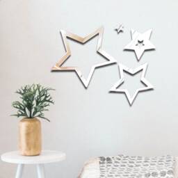 star Infinity Acrylic Mirror Wall Art - Many Size & Colour Options - Bespoke Items Made - thumbnail 3