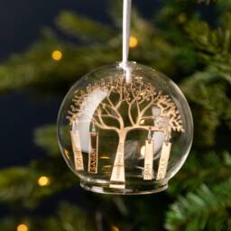 Family Tree Glass Dome Bauble With Personalised Trunk - thumbnail 2