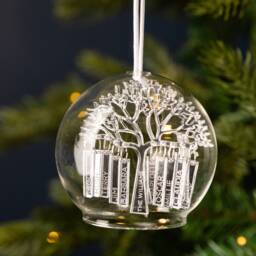 Family Tree Glass Dome Bauble With Personalised Trunk - thumbnail 3