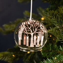 Family Tree Glass Dome Bauble With Personalised Trunk - thumbnail 4