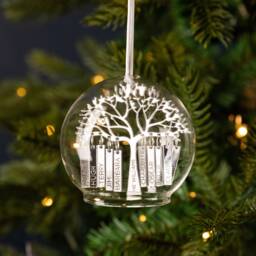 Family Tree Glass Dome Bauble With Personalised Trunk - thumbnail 1