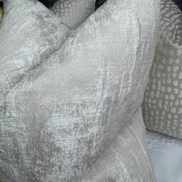 Luxury Pillow Cushion Cover - Champagne Silver Shim Cover, Curico Ashley Wilde Fabric- Worldwide Shipping - thumbnail 2