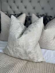 Luxury Pillow Cushion Cover - Champagne Silver Shim Cover, Curico Ashley Wilde Fabric- Worldwide Shipping - thumbnail 1