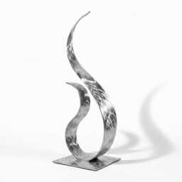 Abstract Metal Sculpture Silver Handcrafted Luxury Modern Home Decor, Indoor, Outdoor - thumbnail 4