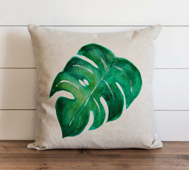 Palm 20 X Pillow Cover // Summer Everyday Tropical Leaf Gift Accent - image 1