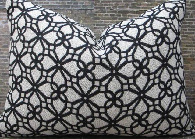 Designer Pillow Cover, Stf Lattice, Ink - image 1