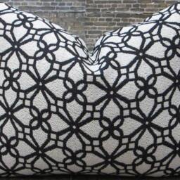 Designer Pillow Cover, Stf Lattice, Ink - thumbnail 4