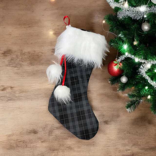 Grey Granite Tartan Christmas Stocking - image 1