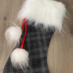 Grey Granite Tartan Christmas Stocking - thumbnail 4