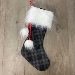 Grey Granite Tartan Christmas Stocking - thumbnail 3