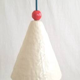 Large Pendant Light. Ceramic Cone Hanging Fixture. Hardwire Or Plugin Cord - thumbnail 3