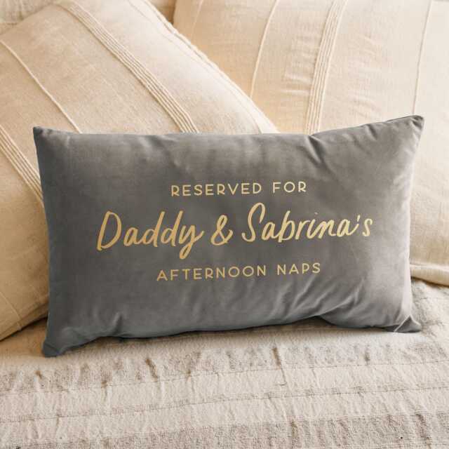 Personalised Reserved Seat For Dad Velvet Cushion - Decorative With Filling Father's Day Custom Gifts Grandad - image 1