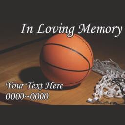Basketball in Loving Memory Full Color Rectangle 012 Custom Vinyl Wall Decal Or Car Sticker - Ilmfullcolorrectangle012Et