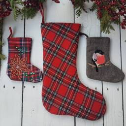 Christmas Stockings, Small Embellished Whimsical Little Stockings - thumbnail 3