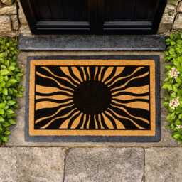 Sunrise Welcome Mat - Modern Sunburst Entry Rug Aesthetic Front Doormat - thumbnail 2