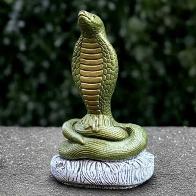 Garden King Cobra Statue Large Sculpture Outdoor Animal Decoration Cement Snake Figurine & Home Decor Cobra Lover Gift - image 1