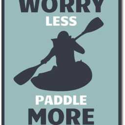 Worry Less Paddle More Metal Sign, Kayak Wall Art, Paddling Canoe Decor, Lake House Decor - thumbnail 3