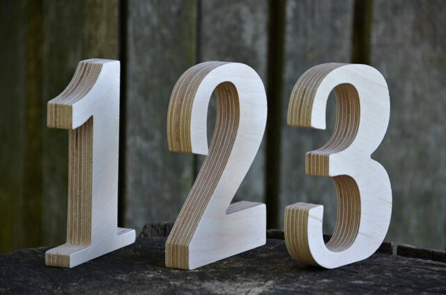 1-25 4'' Wooden Numbers, Free Standing Wedding Table Rustic Decors, Numbers For Tables, Home Decor Or Nursery, Photo Props - image 1
