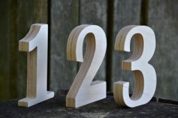 1-25 4'' Wooden Numbers, Free Standing Wedding Table Rustic Decors, Numbers For Tables, Home Decor Or Nursery, Photo Props - thumbnail 1