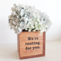 "Engraved Wooden Plant Pot " - thumbnail 2