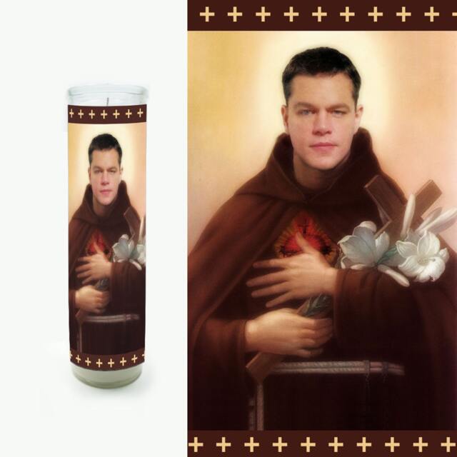 Matt Damon Prayer Candle - Great Gift Religious Style Fan Art