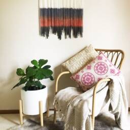 Dyed Fiber Art Tapestry - Ombre Boho Wall Hanging, Australian Made - thumbnail 3