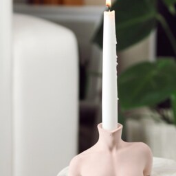 Handmade Concrete Bust Candle Holder Marble Pattern Home Decor - thumbnail 3