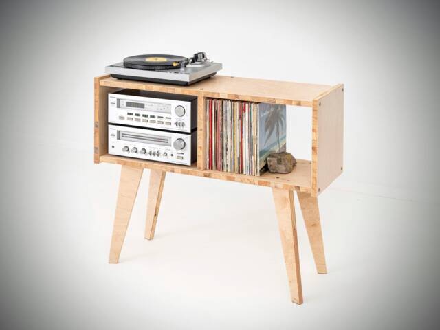 Turntable Stand With Vinyl Record Storage/Console Player & Console - image 1