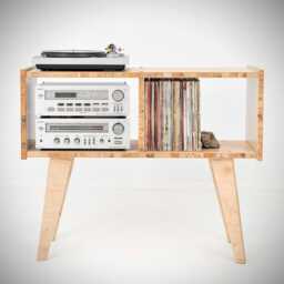 Turntable Stand With Vinyl Record Storage/Console Player & Console - thumbnail 3