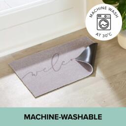 Taupe Welcome Indoor Washable Doormat 60x40cm - thumbnail 1