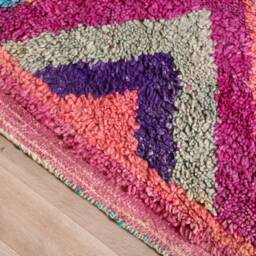 Vintage Purple Boujaad Rug, Authentic Moroccan Rug 6x9 Ft - thumbnail 4