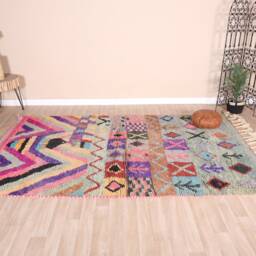 Vintage Purple Boujaad Rug, Authentic Moroccan Rug 6x9 Ft - thumbnail 2