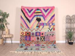 Vintage Purple Boujaad Rug, Authentic Moroccan Rug 6x9 Ft - thumbnail 1