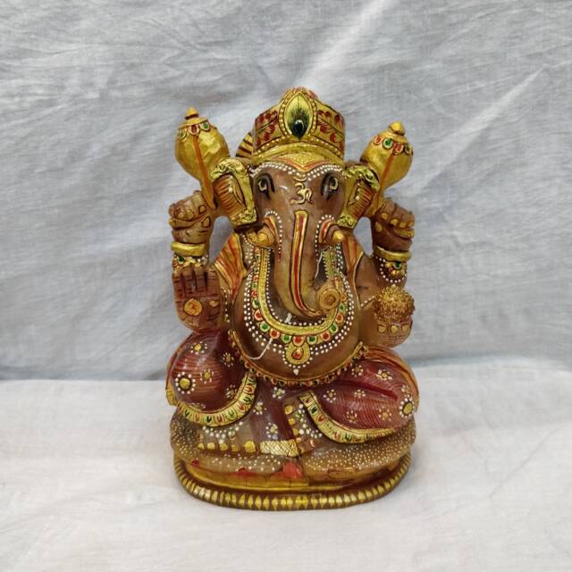 Jade Stone Ganesha, Religious Gemstone Ganesh, Spiritual Gem Figurines, Lord Ganpati, Crystal Quartz Ganesha, Gifting Ideas - image 1