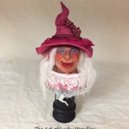 Witch Busts Are Unique Ooak Formative Sculptures That's Great Company To Have Sitting Around Your Home Or Office & They Don't Talk Much - thumbnail 3